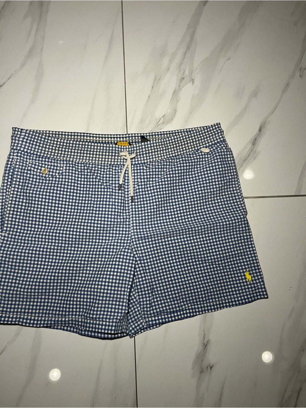 Polo by Ralph Lauren Blue Gingham Swim Shorts